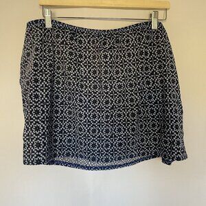 Lands' end women's size 22W nylon spandex blue and white miniskirt swim